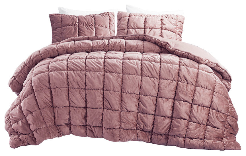 Intelligent Design Velvet Dream Puff 3 Piece Comforter Set
