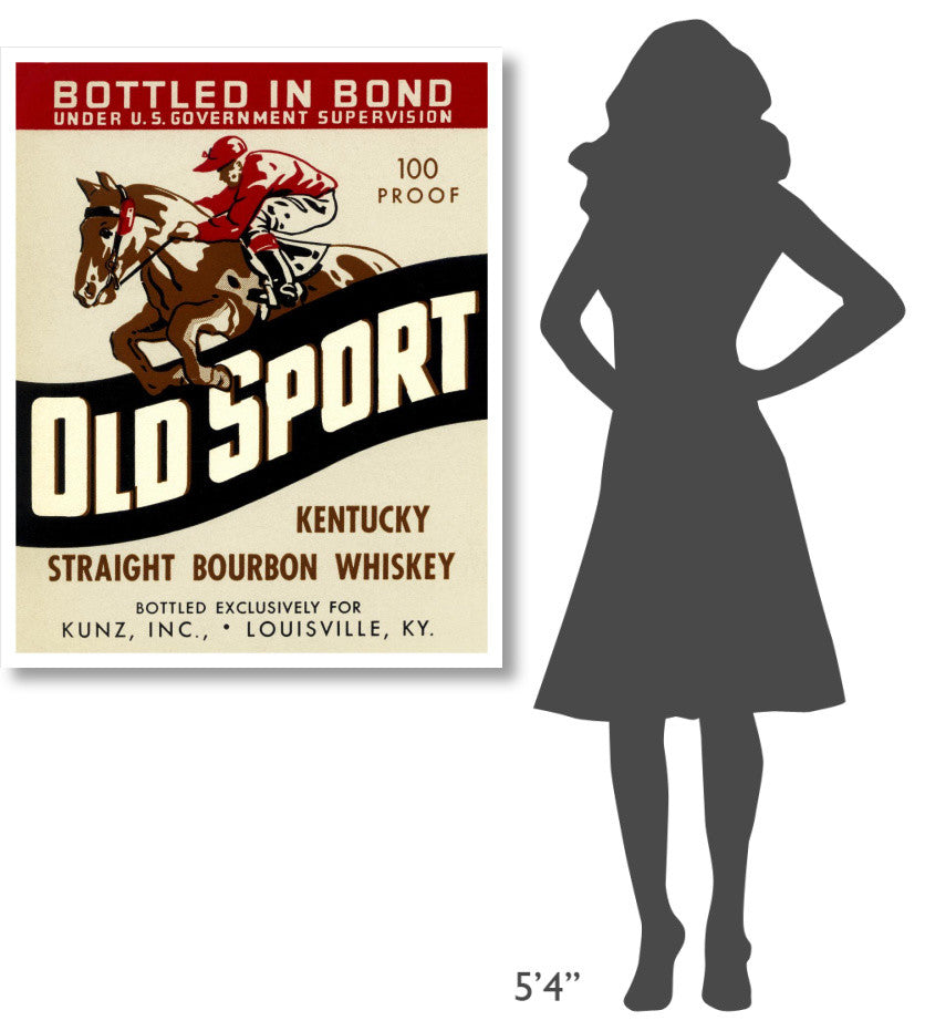 "Old Sport Kentucky Straight Bourbon Whiskey" Paper Art, 34"x42"