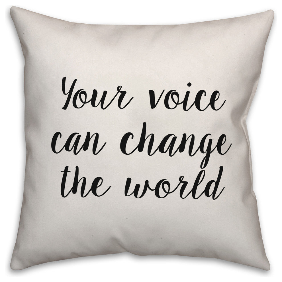 Your Voice Can Change the World, Throw Pillow Cover, 20"x20"