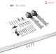 Barn Door 36 x 96, Lucia 1299 White & Mirror, Silver 6.6' Set