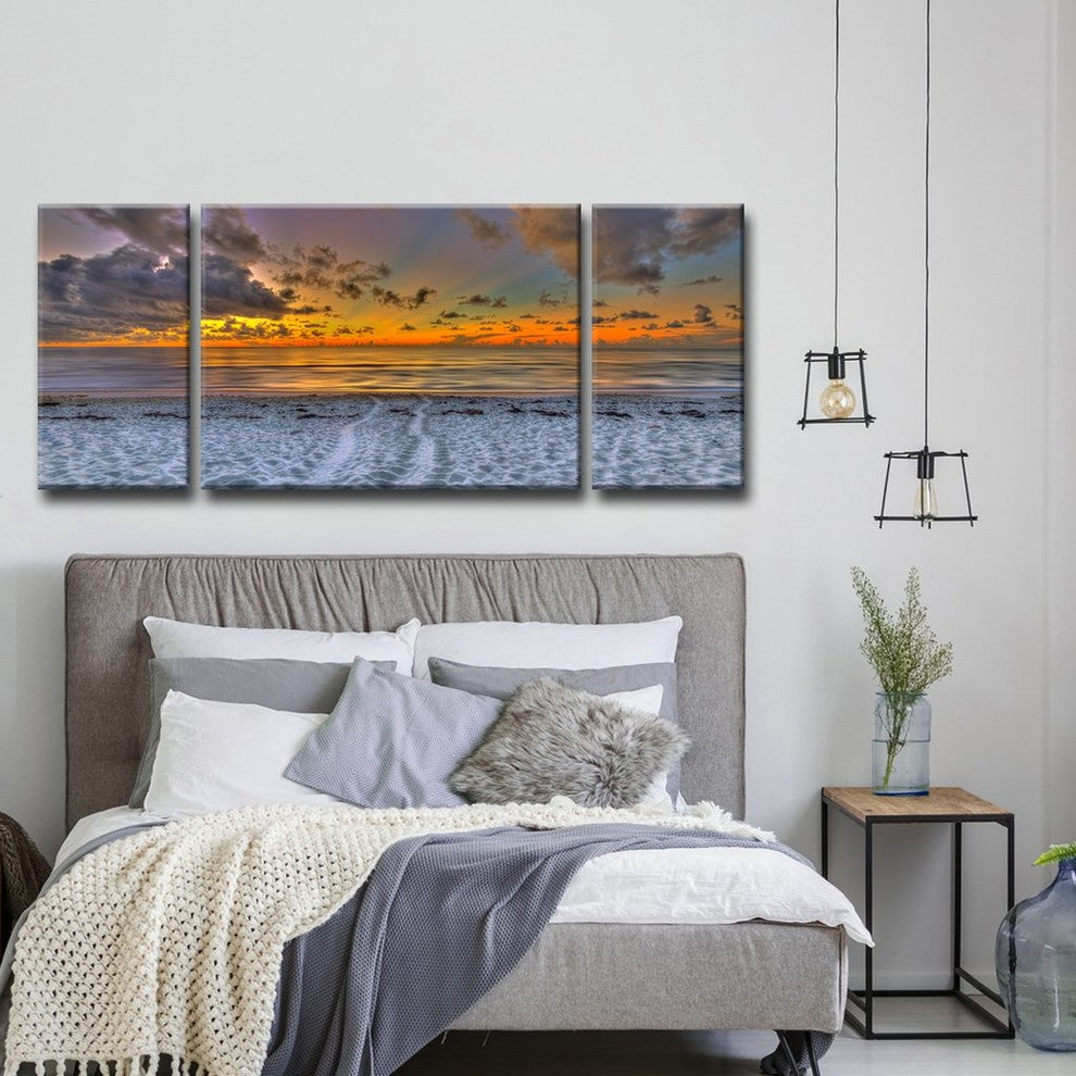 Ready2HangArt 'On the Horizon' Oversized 3-Piece Canvas Wall Decor Set, 30"x72"