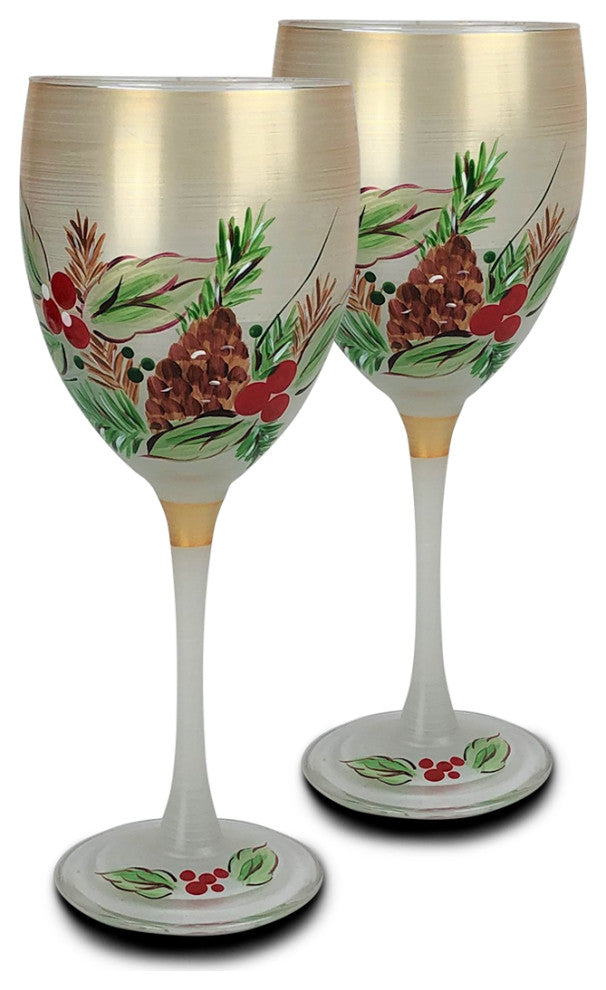 Woodland Pine Wine, Set of 2