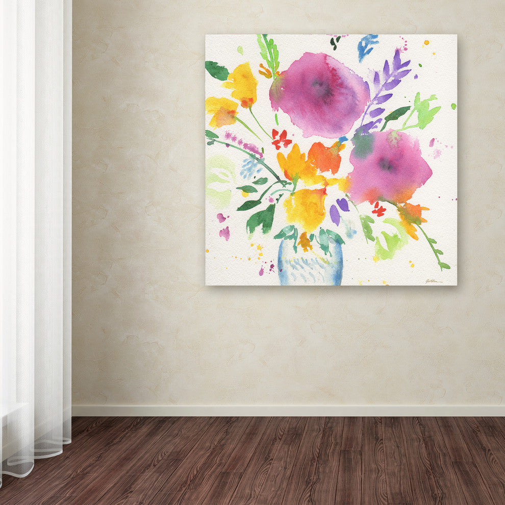 Sheila Golden 'Bright Bouquet 3' Canvas Art, 14"x14"