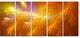 Mystic Yellow Thunder Sky, Abstract Canvas Art Print, 60"x28", 5 Panels