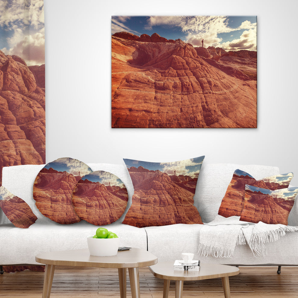 Vermilion Cliffs At Sunrise Landscape Printed Throw Pillow, 18"x18"