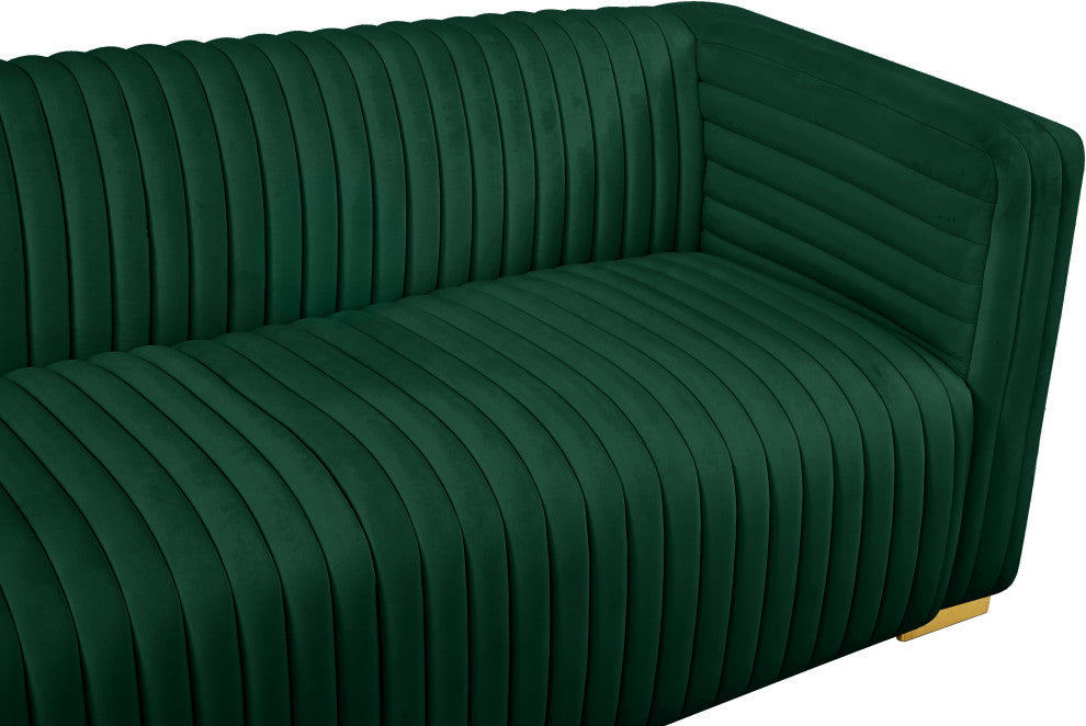 Ravish Velvet Upholstered Chair, Green, Sofa
