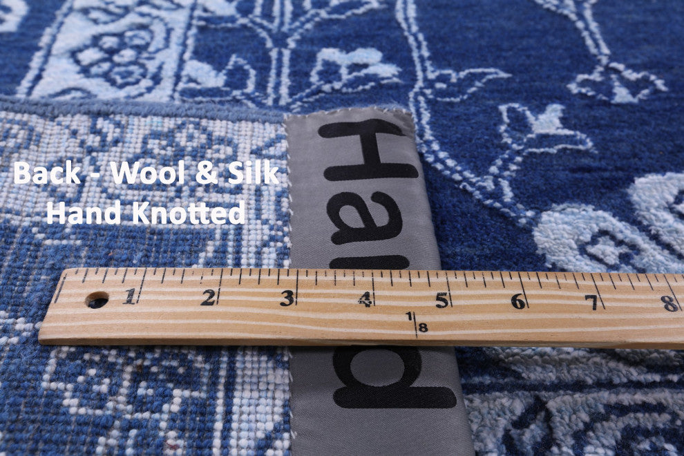 Persian Hand Knotted Wool and Silk Rug 9' 1" X 12' 2" Q12083
