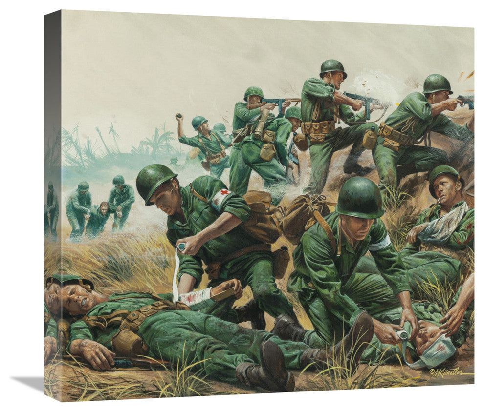 "Vietnam Medic: Medal of Honor Hero" Canvas Giclee by Mort Kunstler, 22"x20"