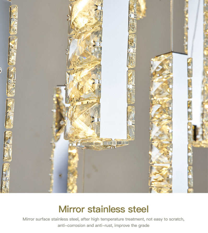 Santa Margherita Ligure | Creative Gold LED Crystal Chandelier, 17 Lights, Warm Light