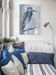 "Blue-Grey Bird" Painting Print on Wrapped Canvas, 24"x36"