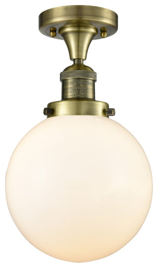 Innovations 517-1Ch-Ab-G201-8-Led 1 Light Dimmable Led 8" Flush Mount