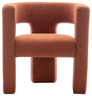 28" Wide Boucle Upholstered Square Armchair, Caramel