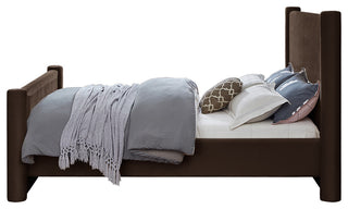 Elias Upholstered Bed, Brown, Full, Velvet
