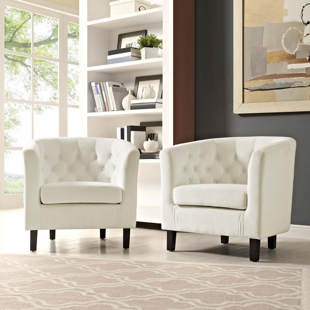 Ivory Prospect 2 Piece Performance Velvet Armchair Set