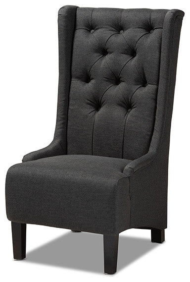 Dorais Transitional Gray Fabric Upholstered Accent Chair