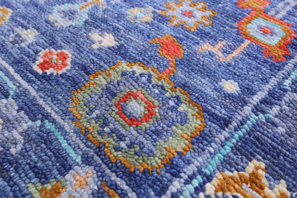Runner Turkish Oushak Handmade Wool Rug 2' 7" X 12' 4" - Q15498