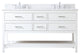 Elegant VF19060DWH-BS 60"Double Bathroom Vanity, White With Backsplash