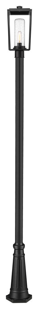 Z-LITE 594PHMR-519P-BK 1 Light Outdoor Post Mounted Fixture, Black