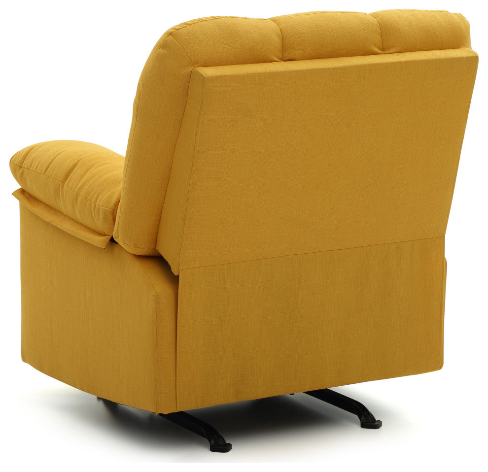 Clarke Rocker Recliner, Yellow Fabric