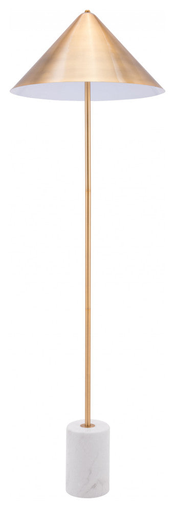 Flare Floor Lamp Gold and White