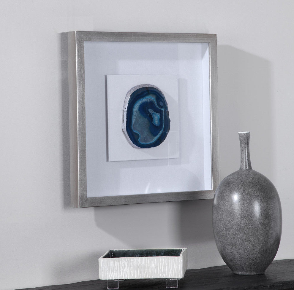 Uttermost 04226 Kalia 19-3/4" x 19-3/4" Framed Decorative Panel - Silver /