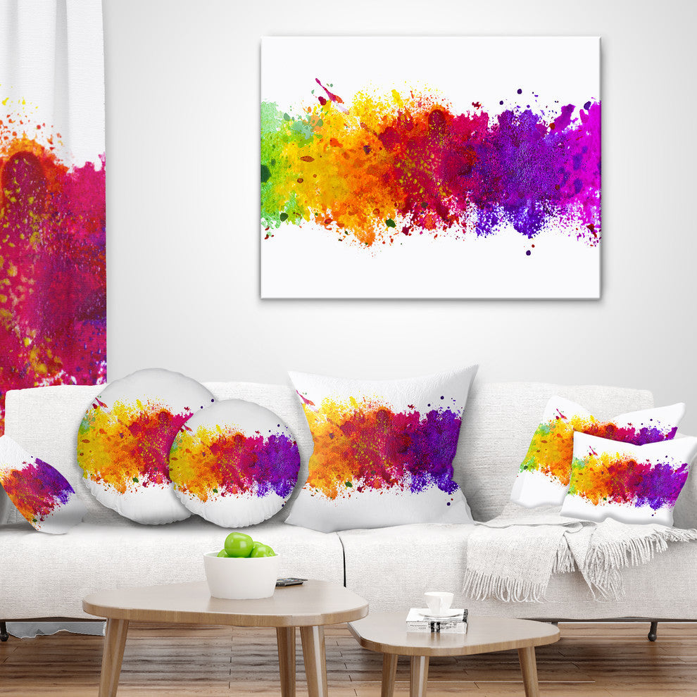 Artistic Watercolor Splash Abstract Throw Pillow, 16"x16"