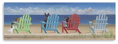 30" Dogs at the Beach Canvas Wall Art