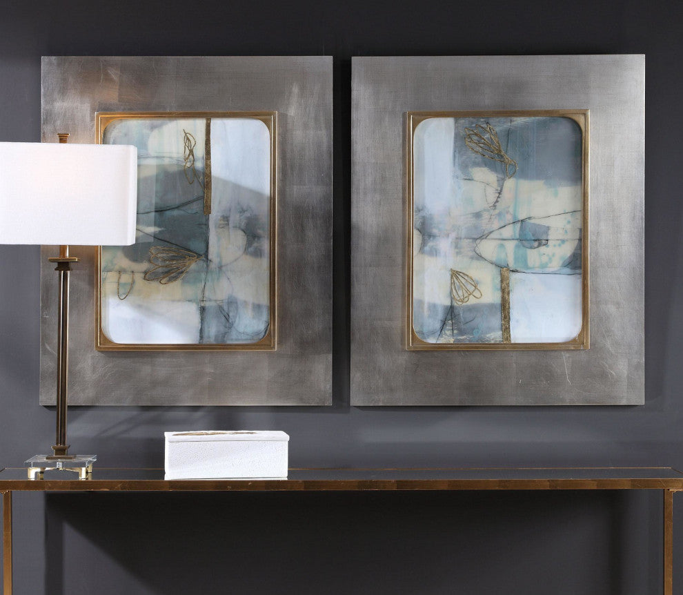 Uttermost 41613 Gilded Whimsy 37" x 31" Framed Abstract Graphic - Multicolored