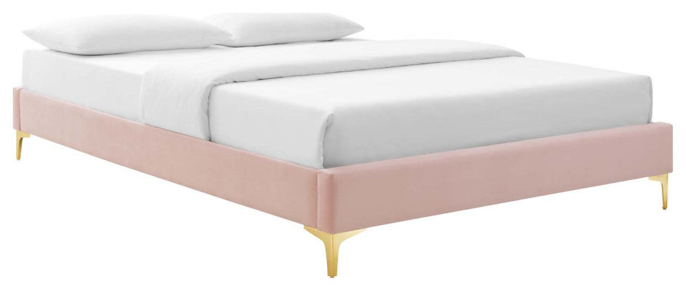 Elise Queen Performance Velvet Platform Bed MOD-6693-PNK
