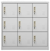 vidaXL Locker Cabinet Office Storage Cabinet File Cabinet Light Gray Steel, Light Gray, 5 Pcs 1 Piece, With 9 Lockers