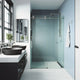 VIGO Elan Cass Aerodynamic 56" to 60" W x 76" H Frameless Sliding Shower Door, Stainless Steel, Clear Glass