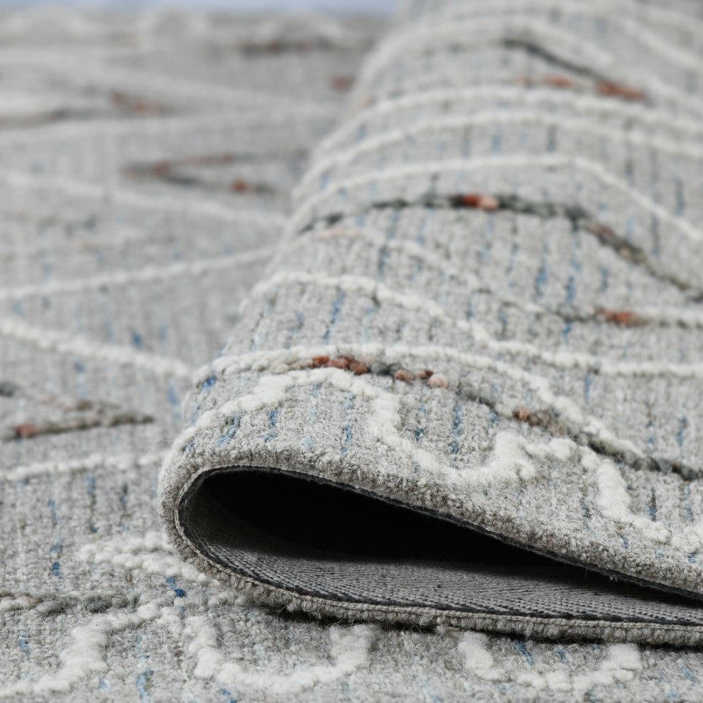 Berlin Tania Area Rug, Light Gray, 5' x 8', Geometric