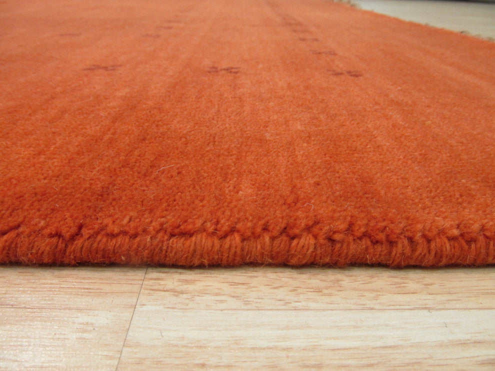 Orange Transitional Solid Lori Baft Area Rug