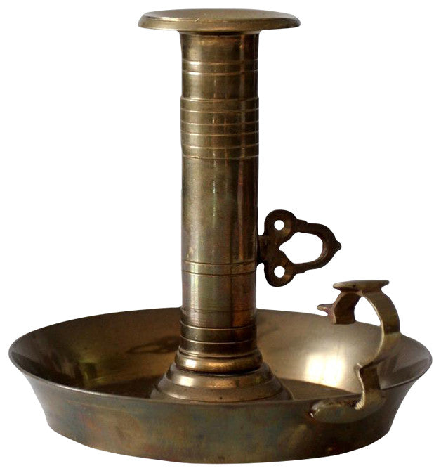 Consigned, Antique Brass Chamberstick