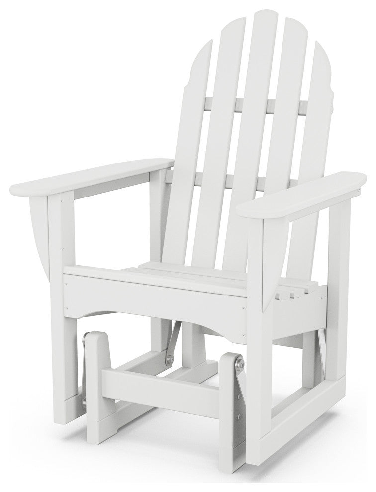 Polywood Classic Adirondack Glider Chair, White