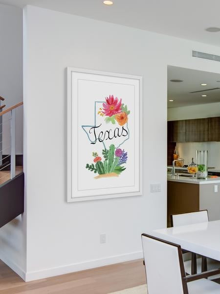 "Texas Blossoms" Framed Painting Print, 12"x18"