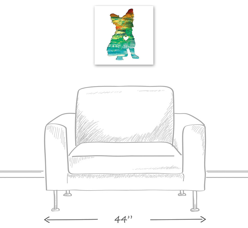 Designs Direct Creative Group Paint Silhouette Yorkie 16x16 Canvas Wall Art