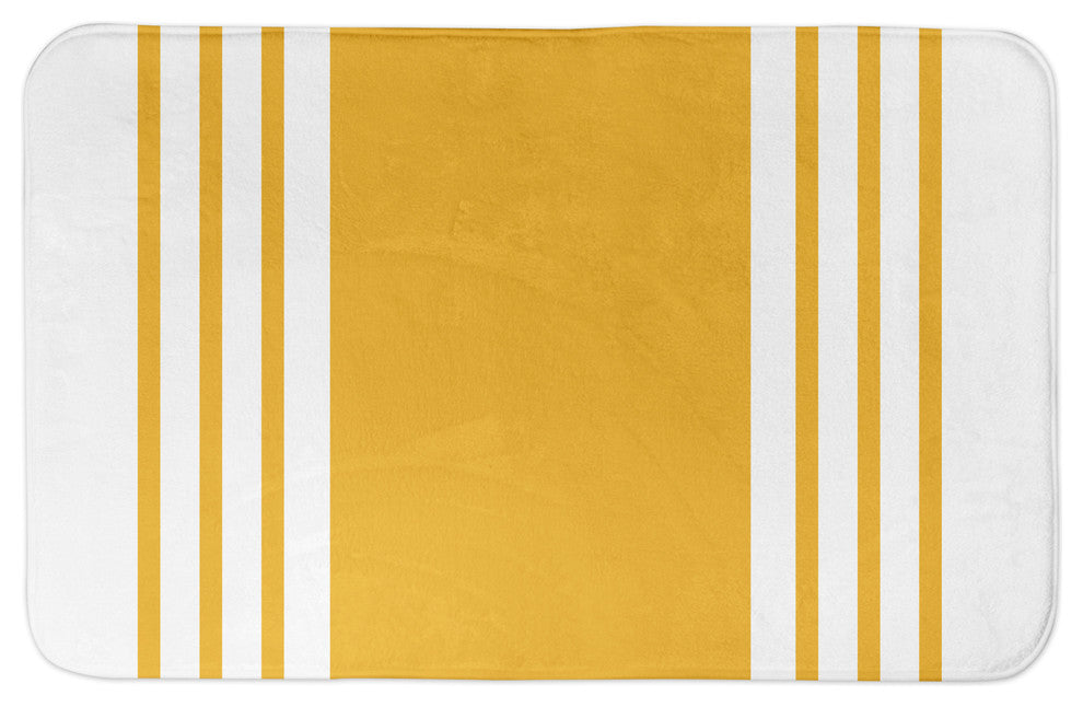 Yellow Farmhouse Stripe 34x21 Bath Mat