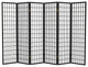 6' Tall Window Pane Shoji Screen, Black, 6 Panels
