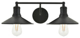 Black Finish 2-Light Wall Sconce