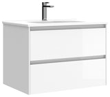 WS Bath Collections Perla C70 Perla 28" Wall Mounted Single Basin - Glossy