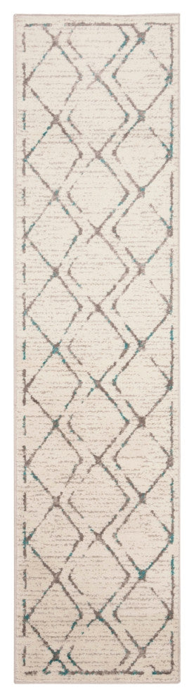 Safavieh Skyler Sky197D Bohemian Rug, Ivory/Blue, 2'0"x12'0" Runner