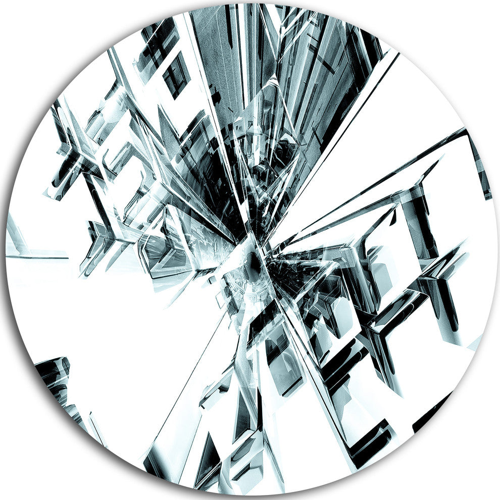 Fractal 3D Cubes Everywhere, Abstract Art Round Wall Art, 23"