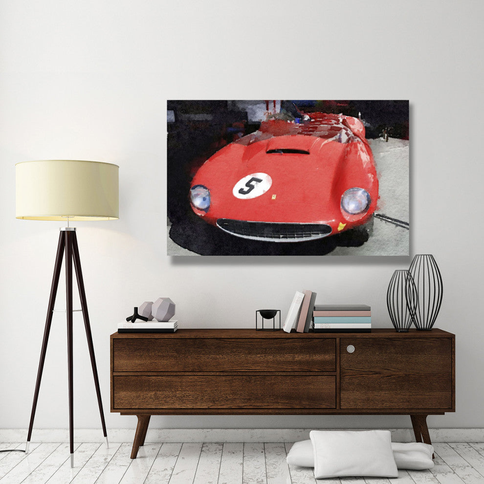 "1962 Ferrari in the Pits Watercolor" Fine Art Print