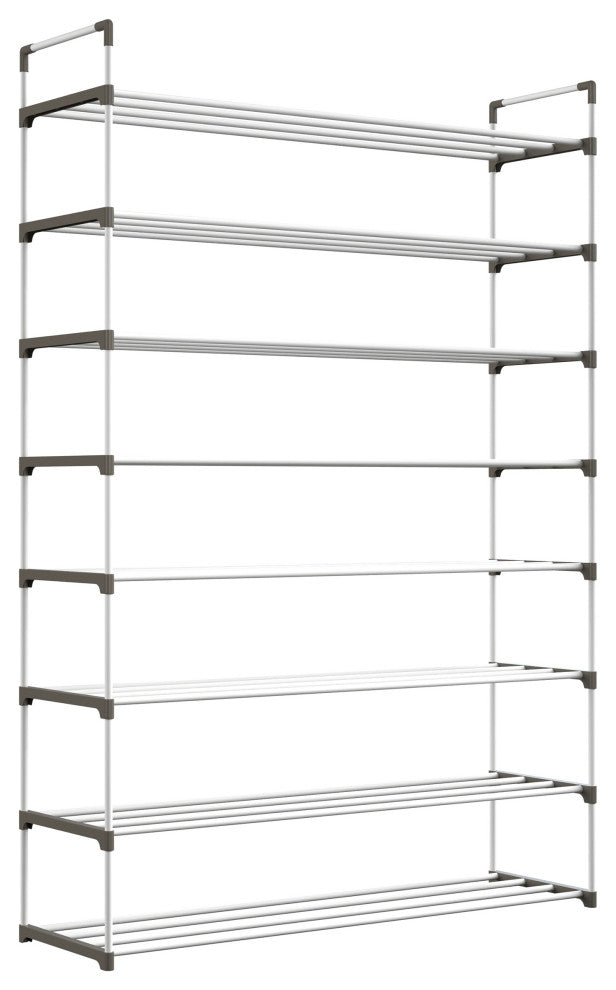Shoe Rack 8-Tier Shoe Organizer for Closet, Bathroom, Entryway Holds 40 Pairs, White
