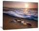 "Waves Approaching Seashells on Sand" Beach Canvas Wall Art, 20"x12"