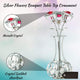 Chrome Plated Flowers Bouquet and Vase With Red and Clear Crystals Home Decor