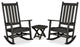 Trex Outdoor Cape Cod 3-Piece Porch Rocking Chair Set, Charcoal Black