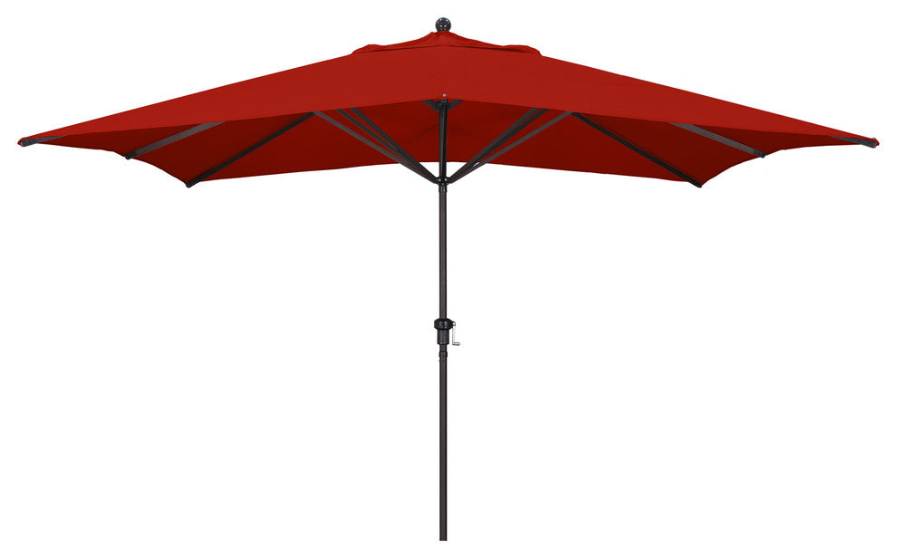 11'x8' Rectangular Aluminum Umbrella Bronze, Jockey Red