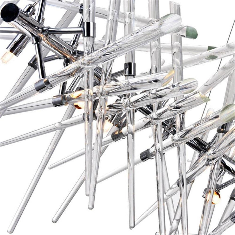 CWI Lighting Icicle 210 Light Contemporary Metal Chandelier in Chrome